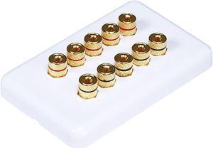 Monoprice High Quality Banana Binding Post Wall Plate For 5 Speaker - Coupler Type