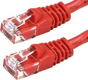 Monoprice Cat5e Ethernet Patch Cable - 7 Feet - Red, Snagless RJ45, Stranded, 350MHz, UTP, Pure Bare Copper Wire, Crossover, 24AWG
