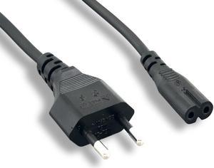 Monoprice 3-Prong Power Cord - 6 Feet - Black CEE 7/16 (Europlug) to IEC 60320 C7 (non-polarized) 18AWG, For Laptop Power Supply, Gaming Console, etc