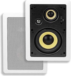 Monoprice 3-Way Aramid Fiber In-Wall Speakers - 6.5 Inch (Pair) Titanium Silk Dome Tweeters - Caliber Series