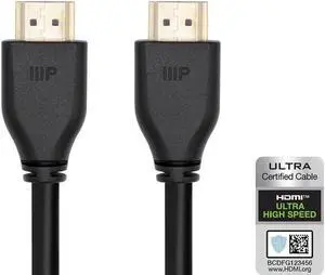 Monoprice 8K HDMI 2.1 Cable - 15 Feet - Black | Certified Ultra High Speed, 8k@60Hz, 48Gbps, Compatible With Sony PS5 / PS5 Digital Edition / Xbox Series X & Series S and More