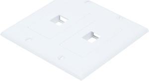 Monoprice 2-Gang Wall Plate - 2 Hole White For Keystone, Ethernet Networks or Home Theater Interconnects