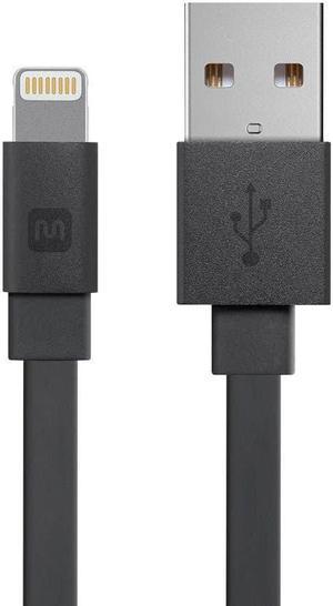 Monoprice Apple MFi Certified Flat Lightning to USB Charge & Sync Cable - 3 Feet - Black | iPhone X, 8, 8 Plus, 7, 7 Plus, 6, 6 Plus, 5S - Cabernet Series
