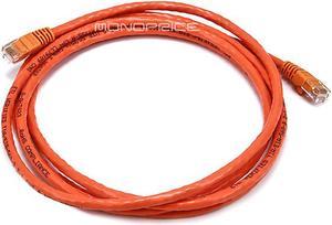 Monoprice Cat6 Ethernet Patch Cable - Network Internet Cord - RJ45, Stranded, 550Mhz, UTP, Pure Bare Copper Wire, Crossover, 24AWG, 7ft, Orange