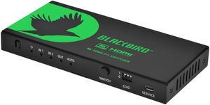 Monoprice Blackbird Prosumer Class 8K60 2x1 HDMI Switch With Audio Extraction, HDMI 2.1, HDCP 2.3, 40Gbps, EDID, IR Remote Control, HDR 10+, HDTV, Xbox, PS5, PS4, PS3, Fire Stick, Roku