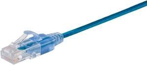 Monoprice Cat6A Patch Ethernet Cable - 14 Feet - Blue | UTP, 30AWG, 10G, Pure Bare Copper, Snagless RJ45, For Computer Networking Cable, LAN, Modem, Router - SlimRun Series