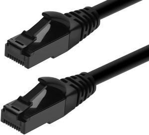 Monoprice Cat6A 1ft Black Flexible TPE Patch Cable, UTP, 24AWG, 500MHz, Pure Bare Copper, Snagless RJ45, Flex Series Eth