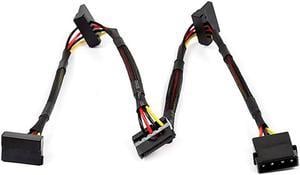 Monoprice 24-inch 4-pin MOLEX Male to 4x 15-pin SATA II Female Power Cable w/Net Jacket