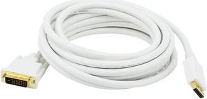 Monoprice DisplayPort to DVI Cable - 15 Feet - White | 28AWG, Pure Copper Cores