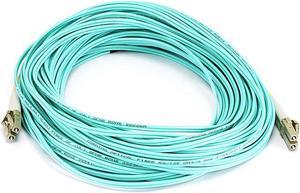 Monoprice Fiber Optic Cable - 20 Meter - Aqua | LC to LC, OM3, 50/125 Type, Multi Mode, 10Gb, Duplex