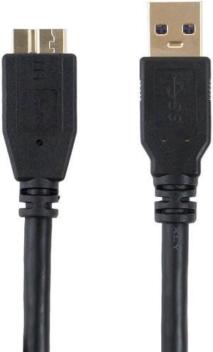 Monoprice USB 3.0 Type-A Male to Micro Type-B Female Cable - 3 Feet - Black | Compatible with Android, Hard drives, Samsung, HTC, WD and More! - Select Series