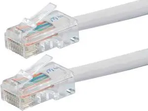 Monoprice Cat6 Ethernet Patch Cable - 5 Feet - White, RJ45, Stranded, 550Mhz, UTP, Pure Bare Copper Wire, 24AWG - Zeroboot Series