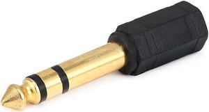 Monoprice 1/4in (6.35mm) TRS Stereo Plug to 3.5mm TRS Stereo Jack Adapter, Gold Plated
