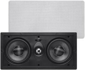 Monoprice 2-Way Carbon Fiber In-Wall Center Channel Speaker - Dual 5.25 Inch (Single) - Alpha Series