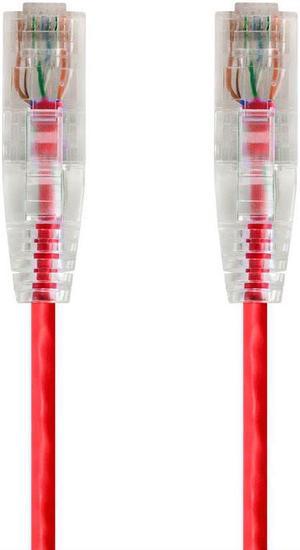 Monoprice Cat6 Ethernet Patch Cable - 10 feet - Red | Snagless RJ45 Stranded 550MHz UTP CMR Riser Rated Pure Bare Copper Wire 28AWG - SlimRun Series