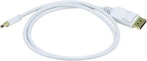 Monoprice Video Cable - 3 Feet - White | Gold Plated 32AWG Mini DisplayPort to DisplayPort Cable