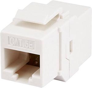 Monoprice 8P8C RJ45 Cat5e Inline Coupler Type Keystone Jack - White, Fits All Standard Keystone Wall Plates And Panels