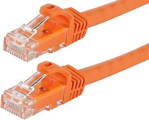 Monoprice Cat6 Ethernet Patch Cable - 0.5 Feet - Orange | Network Internet Cord - RJ45, Stranded, 550Mhz, UTP, Pure Bare Copper Wire, 24AWG - Flexboot Series