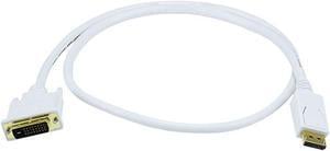 Monoprice 3ft 28AWG DisplayPort to DVI Cable - White