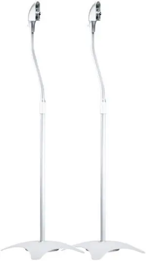 Monoprice Satellite Speaker Floor Stands - Silver (Pair) Supports Up to 5 Lbs. Each, Height Adjustable (26.8 to 43.3 Inches) Monoprice Satellite Speaker Floor Stands - Silver (Pair) Supports Up to 5 Lbs. Each, Height Adjustable (26.8 to 43.3 Inches)