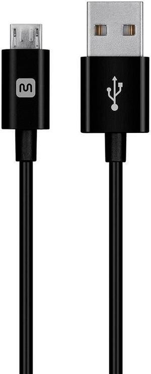 Monoprice USB-A to Micro B Cable - 6 Feet - Black, Polycarbonate Connector Heads, 2.4A, 22/30AWG - Select Series