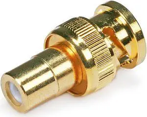 Monoprice BNC Male to RCA Female Adapter - Gold Plated | Male Twist Lock
