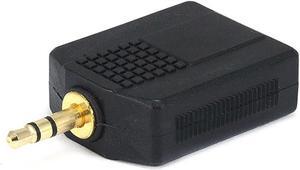 Monoprice3.5mm TRS Stereo Plug to 2x 1/4in (6.35mm) TS Mono Jack Splitter Adapter, Gold Plated