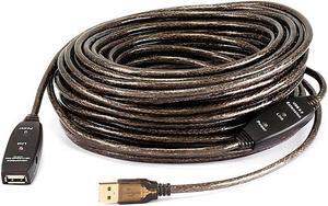 Monoprice USB 20 Extension Cable  82 Feet  Black  USB TypeA Male to USB TypeA Female Active 2622AWG Repeater Kinect  PS3 Move Compatible