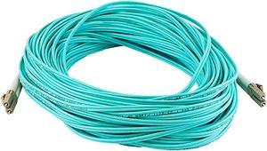 Monoprice Fiber Optic Cable - 30 Meter - Aqua | LC to LC, OM3, 50/125 Type, Multi Mode, 10Gb, Duplex