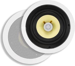 Monoprice Caliber 2-Way Aramid Fiber In-Ceiling Speakers - 6.5 Inch (Pair) Titanium Silk Dome Tweeters