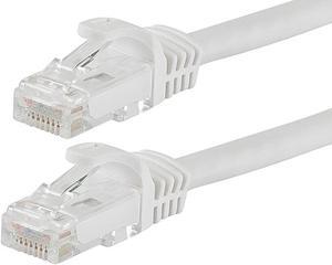 Monoprice Flexboot Cat6 Ethernet Patch Cable - Network Internet Cord - RJ45, Stranded, 550Mhz, UTP, Pure Bare Copper Wire, 24AWG, 10ft, White