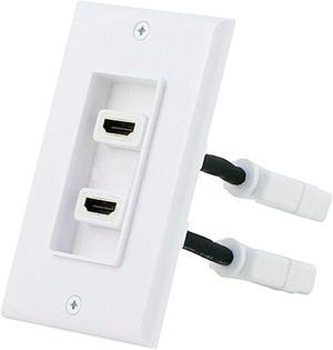 Monoprice 7332 Two-Piece Inset Wall Plate with 4 Inch Built-in Flexible High Speed HDMI Cable With Ethernet - Dual Port