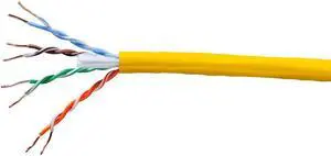 Monoprice Cat6 Ethernet Bulk Cable - 1000 Feet - Yellow | Network Internet Cord - Solid, 550Mhz, UTP, CMP, Plenum, Pure Bare Copper Wire, 23AWG, No Logo