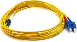 Monoprice Fiber Optic Cable - 5 Meter - Yellow | LC to SC, 9/125 Type, Single Mode, Duplex