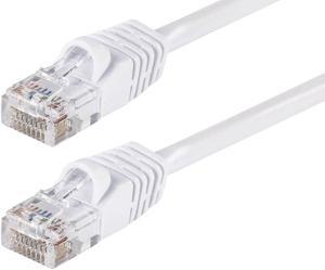 Monoprice Cat5e Ethernet Patch Cable - Network Internet Cord - RJ45, Stranded, 350Mhz, UTP, Pure Bare Copper Wire, 24AWG, 14ft, White