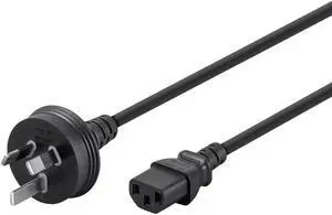 Monoprice Australian AS/NZS 3112 Male to C13 Female Power Cable - 6 Feet - Black | 18AWG