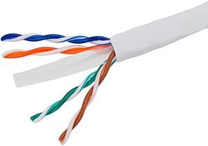 Monoprice Cat6 Ethernet Bulk Cable - Network Internet Cord - Solid, 500Mhz, UTP, CMR, Riser Rated,  Pure Bare Copper Wire, 23AWG, 250ft, White