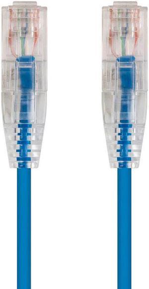 Monoprice Cat6 Ethernet Patch Cable - 3 feet - Blue | Snagless RJ45 Stranded 550MHz UTP CMR Riser Rated Pure Bare Copper Wire 28AWG - SlimRun Series