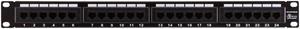 Monoprice 24-Port Cat6 Patch Panel, 110 Type (568A/B Compatible) Black Painted Steel Panel, UL Listed