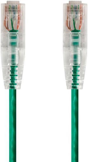 Monoprice Cat6 Ethernet Patch Cable - 0.5ft - Green, Snagless RJ45 Stranded 550MHz UTP CMR Riser Rated Pure Bare Copper Wire 28AWG - SlimRun Series