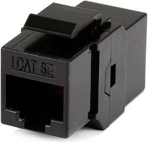 Monoprice Cat5e RJ45 Inline Coupler Type Feedthrough Keystone Jack, Black