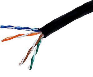 Monoprice Cat5e Ethernet Bulk Cable - Network Internet Cord - Solid, 350Mhz, UTP, CMR, Riser Rated,  Pure Bare Copper Wire, 24AWG, 1000ft, Black