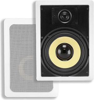 Monoprice 2-Way Fiber In-Wall Speakers - 8 Inch (Pair) Titanium Silk Dome Tweeters - Caliber Series