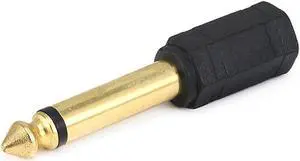 Monoprice 1/4in (6.35mm) TS Mono Plug to 3.5mm TS Mono Jack Adapter, Gold Plated Monoprice 1/4in (6.35mm) TS Mono Plug to 3.5mm TS Mono Jack Adapter, Gold Plated