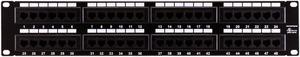 Monoprice 48-port Cat6 Patch Panel, 110 Type (568A/B Compatible) Black Painted Steel Panel, UL Listed