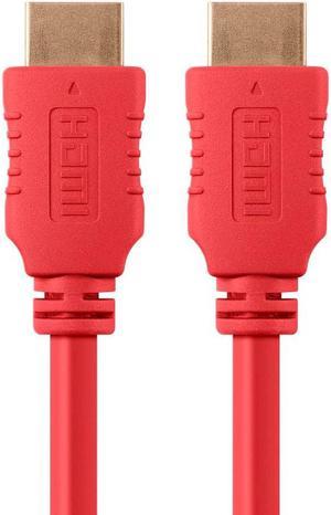 Monoprice HDMI High Speed Cable - 1.5 Feet - Red, 4K@60Hz, HDR, 18Gbps, YUV 4:4:4, 28AWG - Select Series
