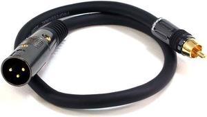 Monoprice 1.5ft Premier Series XLR Male to RCA Male Cable, 16AWG (Gold Plated)