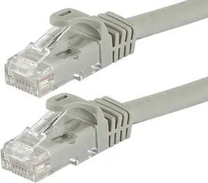 Monoprice Cat6 Ethernet Patch Cable - 7 Feet - Gray | Network Internet Cord - RJ45, Stranded, 550Mhz, UTP, Pure Bare Copper Wire, 24AWG - Flexboot Series