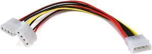 Monoprice Power Splitter Cable - 0.67 Feet - Molex 4-Pin 5.25 Male to 2X 5.25 Female