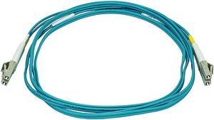 Monoprice Fiber Optic Cable - 2 Meter - Aqua | LC to LC, OM3, 50/125 Type, Multi Mode, 10Gb, Duplex